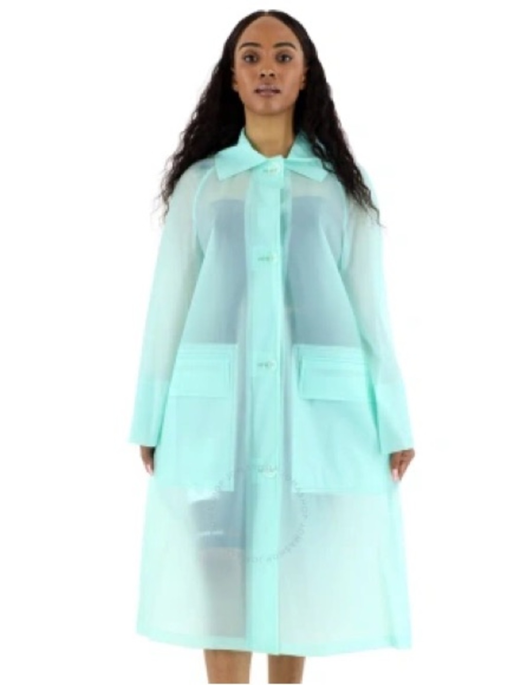 Burberry Mint Green Lightweight Trench Coat
